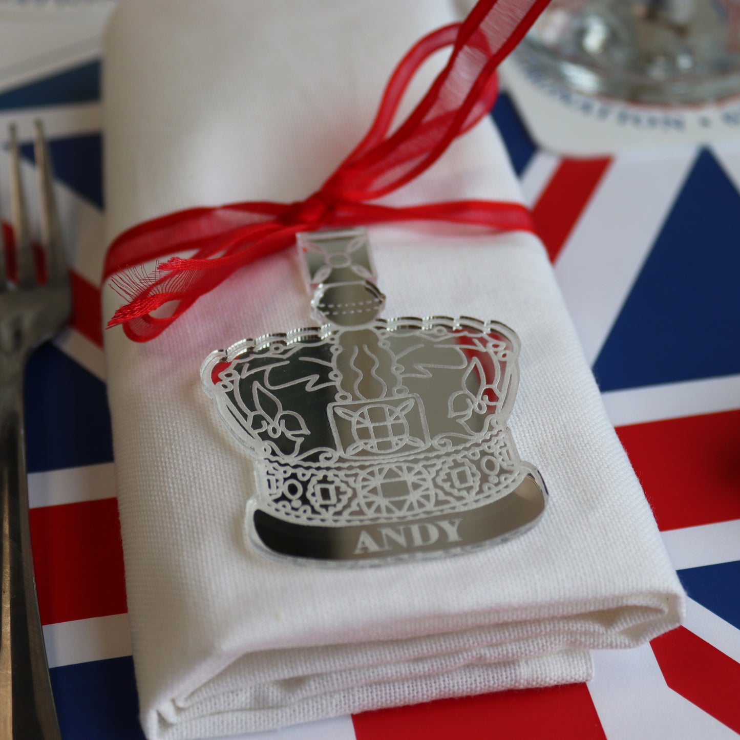 personalised table place setting coronation party