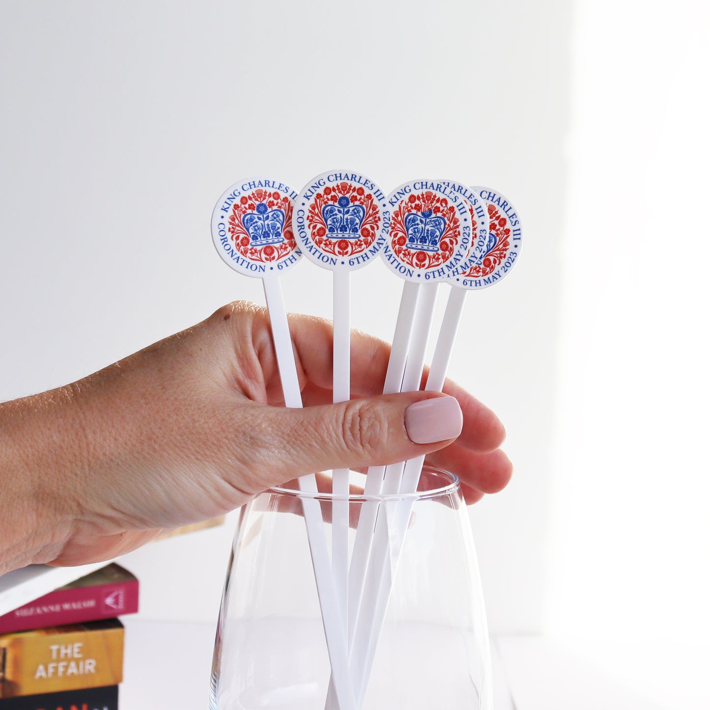 coronation drink stirrers for king charles coronation street parties