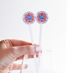 coronation party offical emblem sdrink stirrers