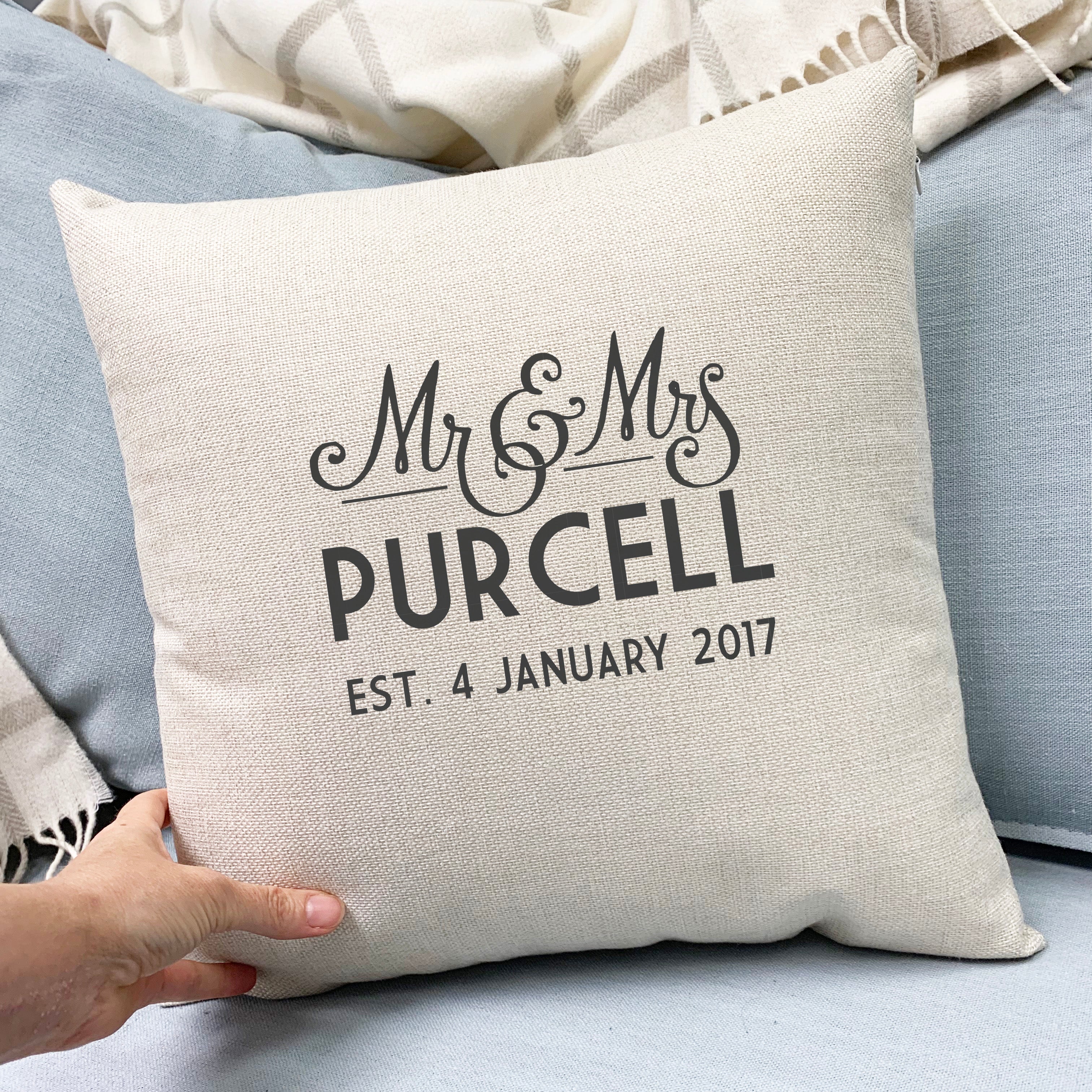 Personalised Mr & Mrs Cushion