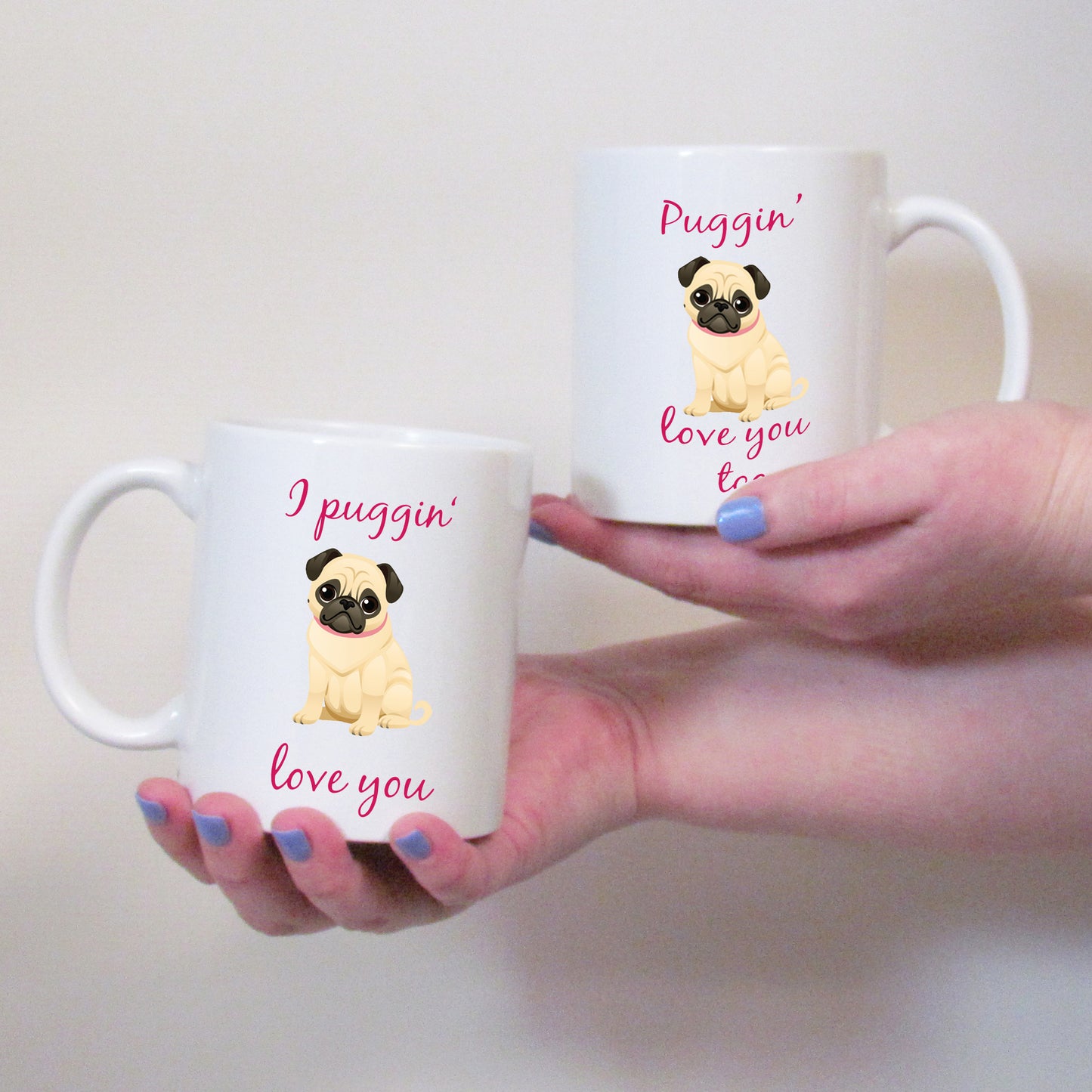 Puggin' Love You Couples Mug Set