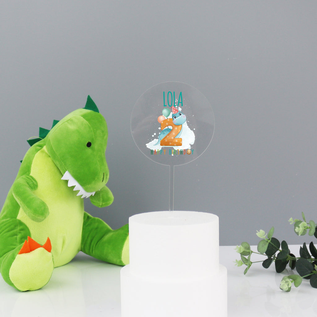 Personalised Dinosaur Theme Cake Topper