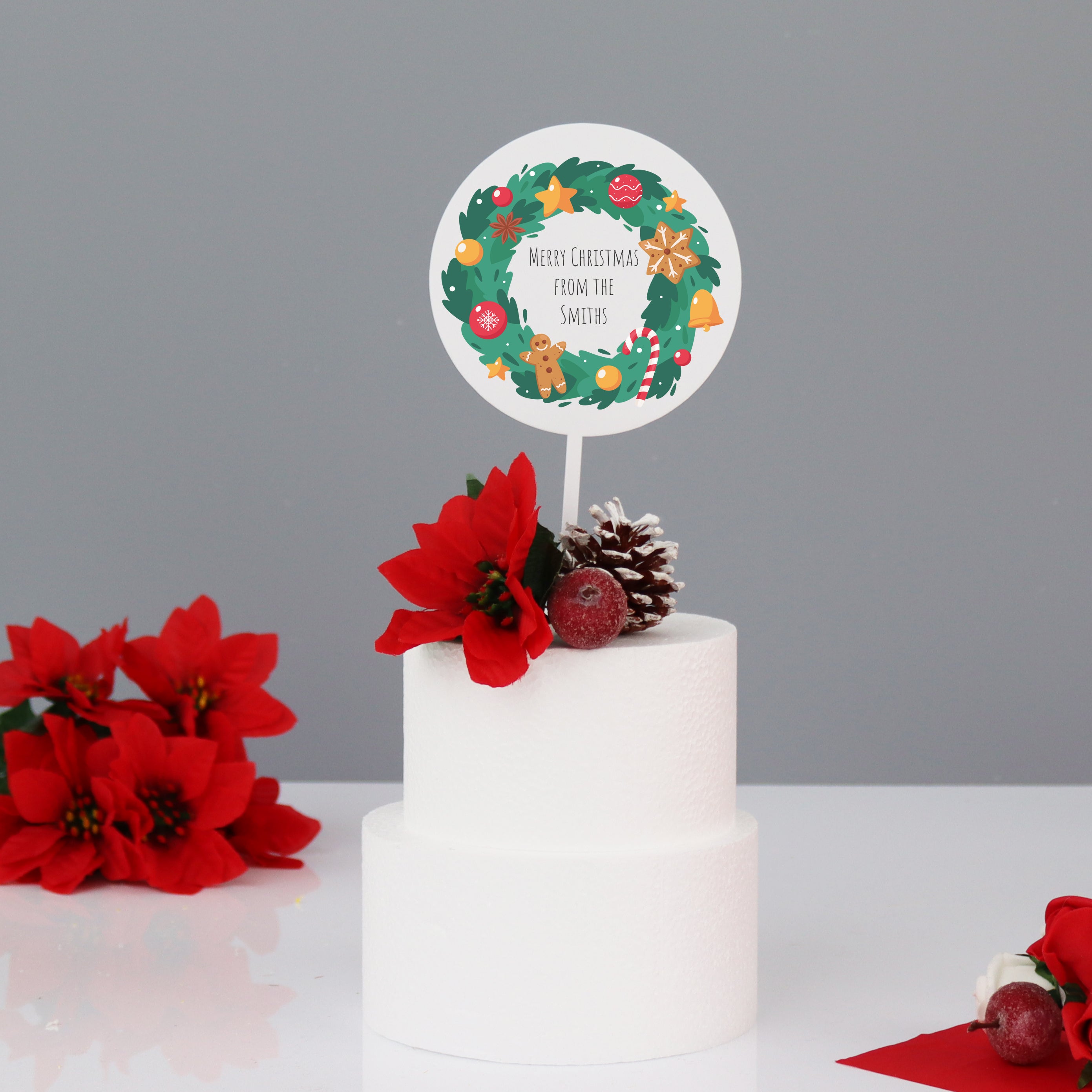Christmas Wreath Cake Topper