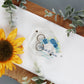Wedding Ring Acrylic Ring Box Blue Flowers