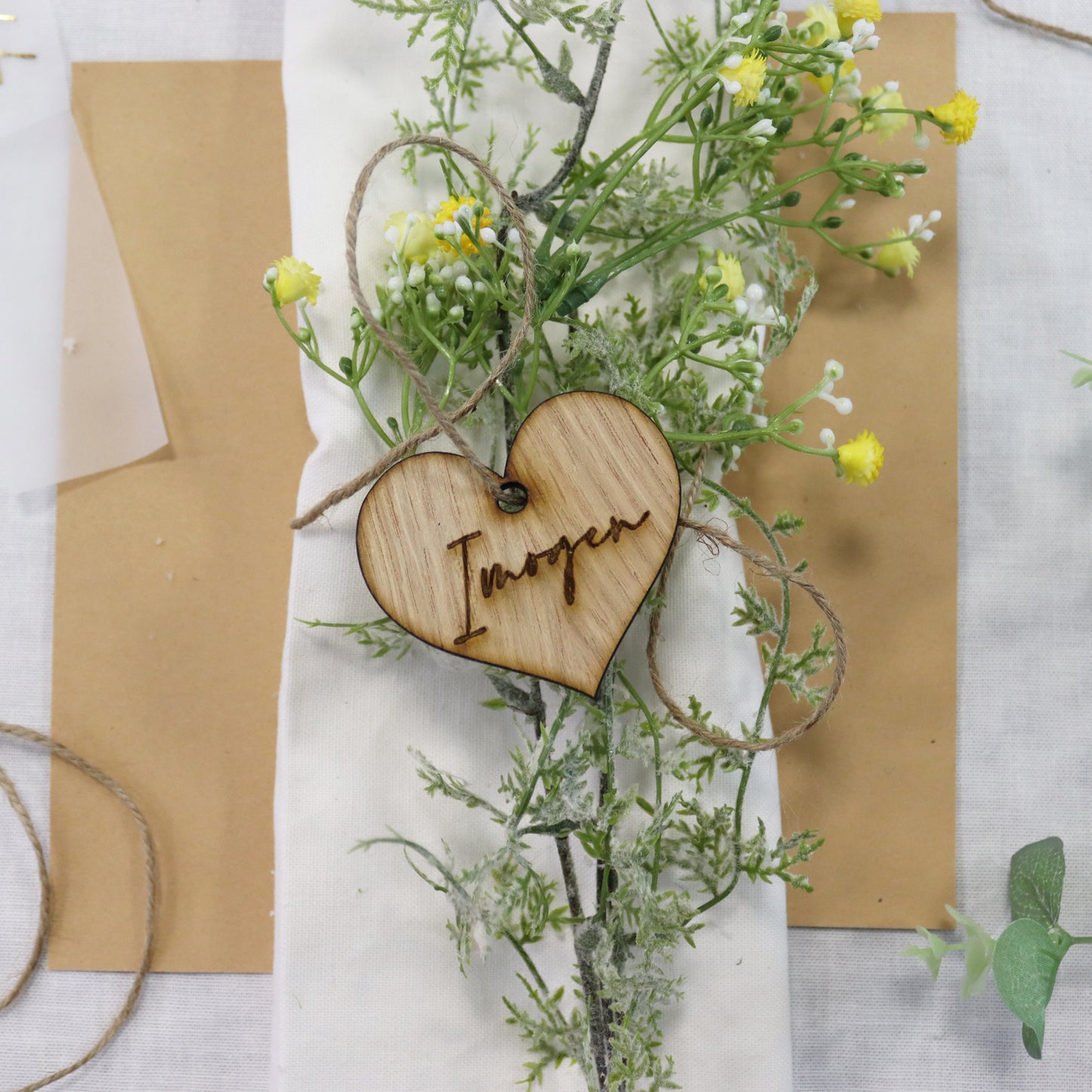 Personalised Wooden Heart Name Setting