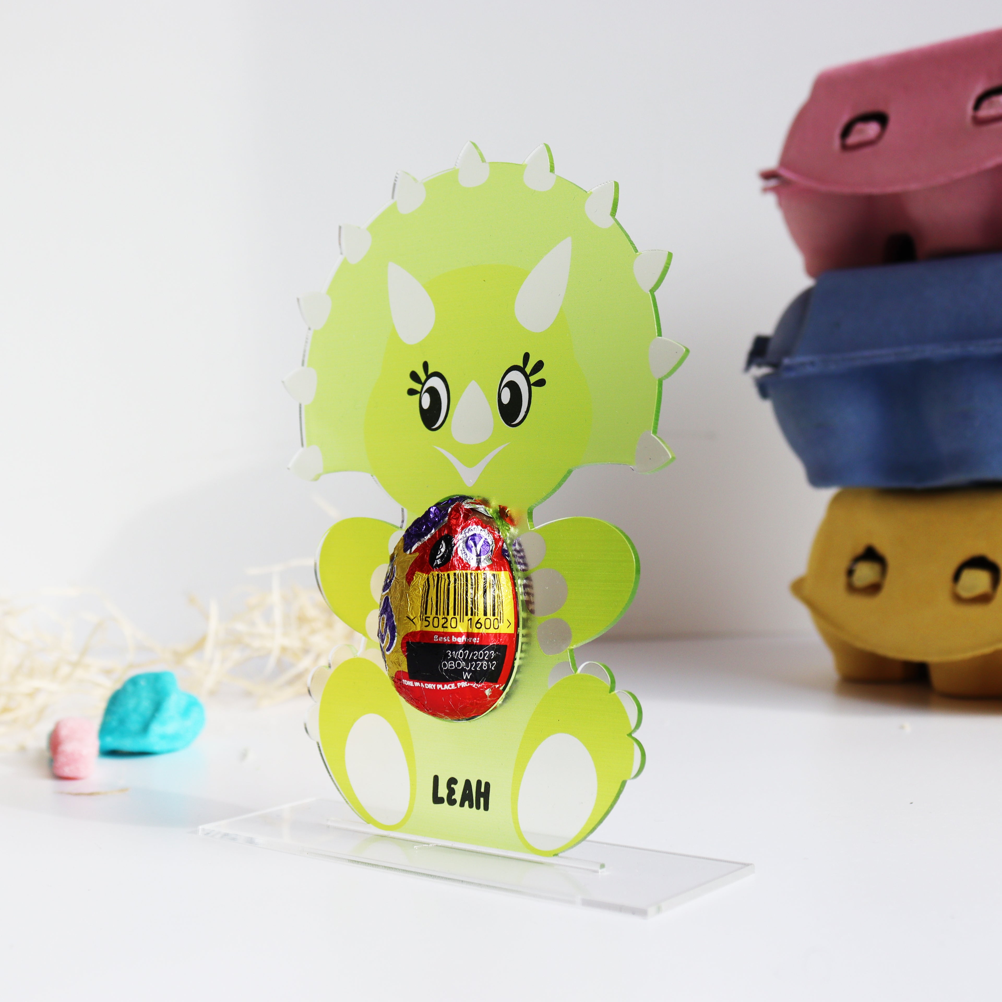cute dinosaur single creme egg easter egg holder
