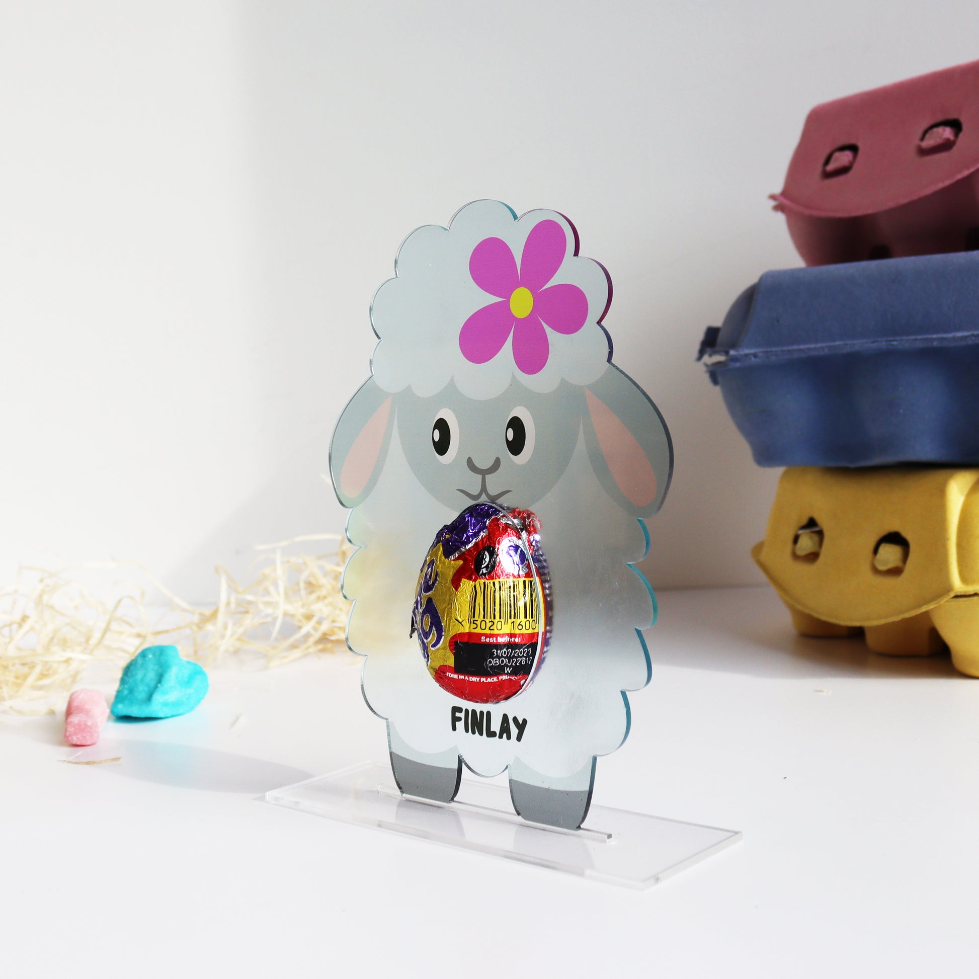 cute sheep single egg acrylic holder creme egg holder gift