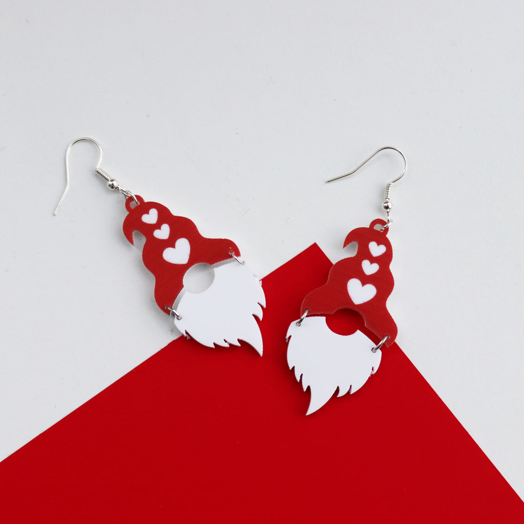 Gnome Valentine Love Earrings