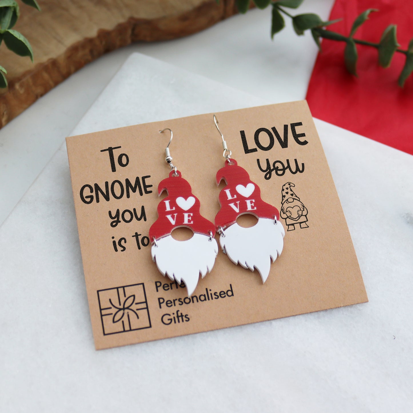 Gnome Valentine Love Earrings