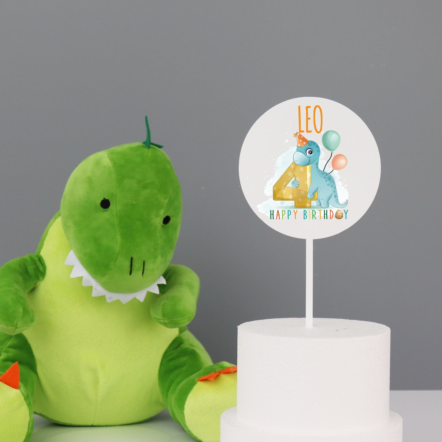Personalised Dinosaur Theme Cake Topper