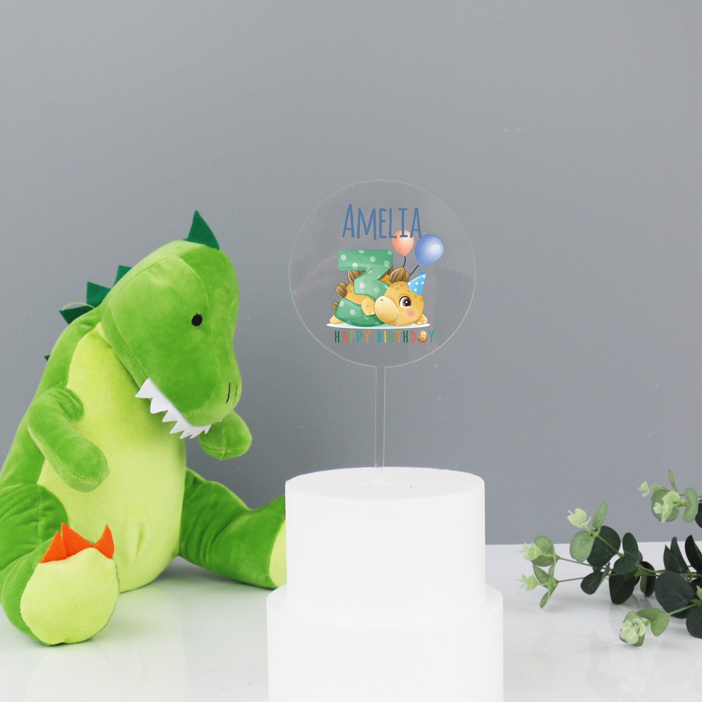 Personalised Dinosaur Theme Cake Topper