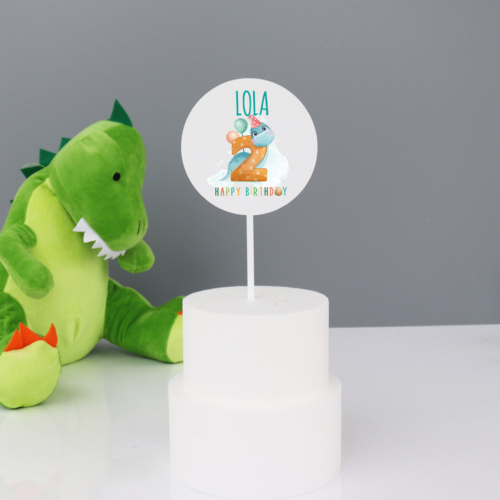 Personalised Dinosaur Theme Cake Topper