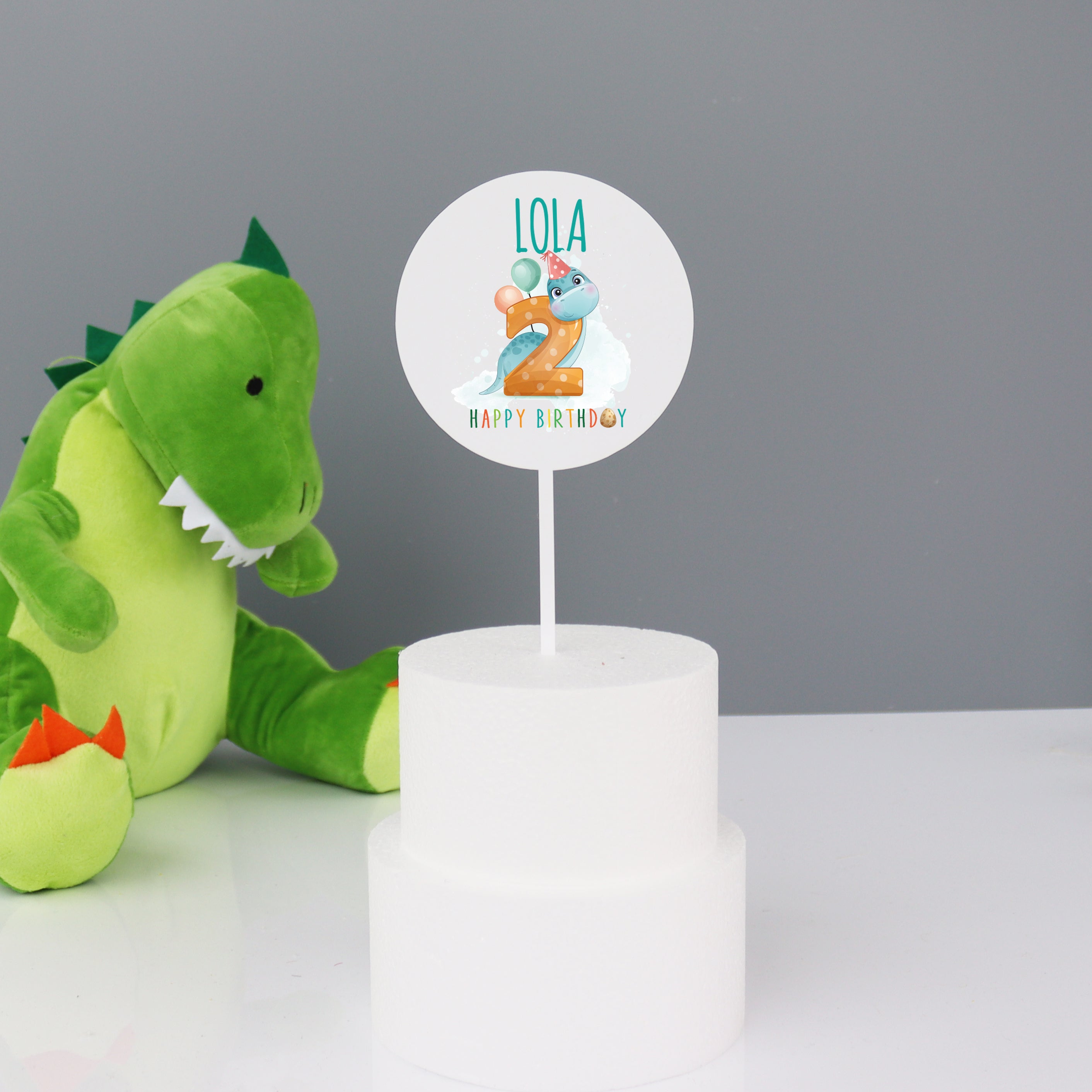 Personalised Dinosaur Theme Cake Topper