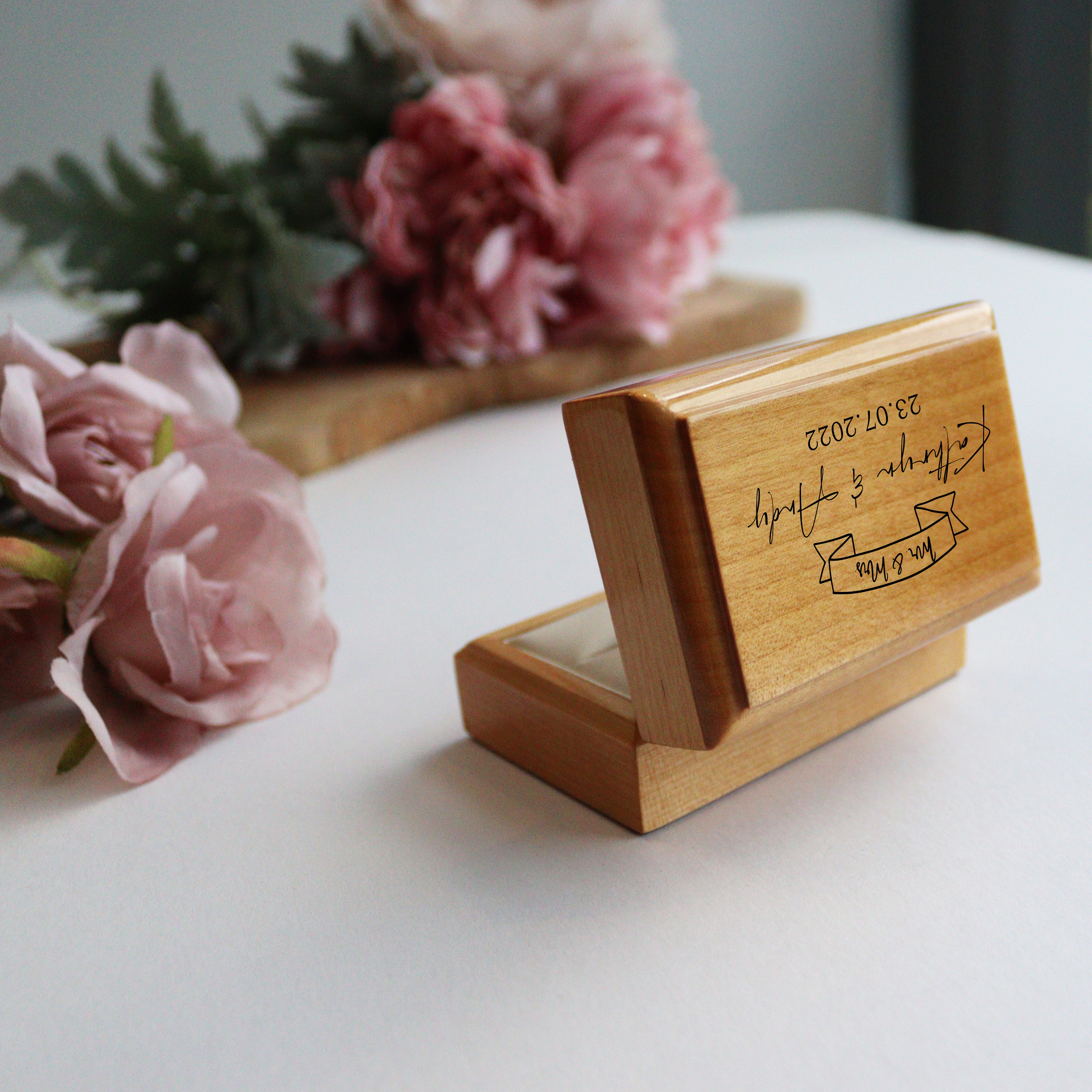 Personalised Double Wedding Ring Box