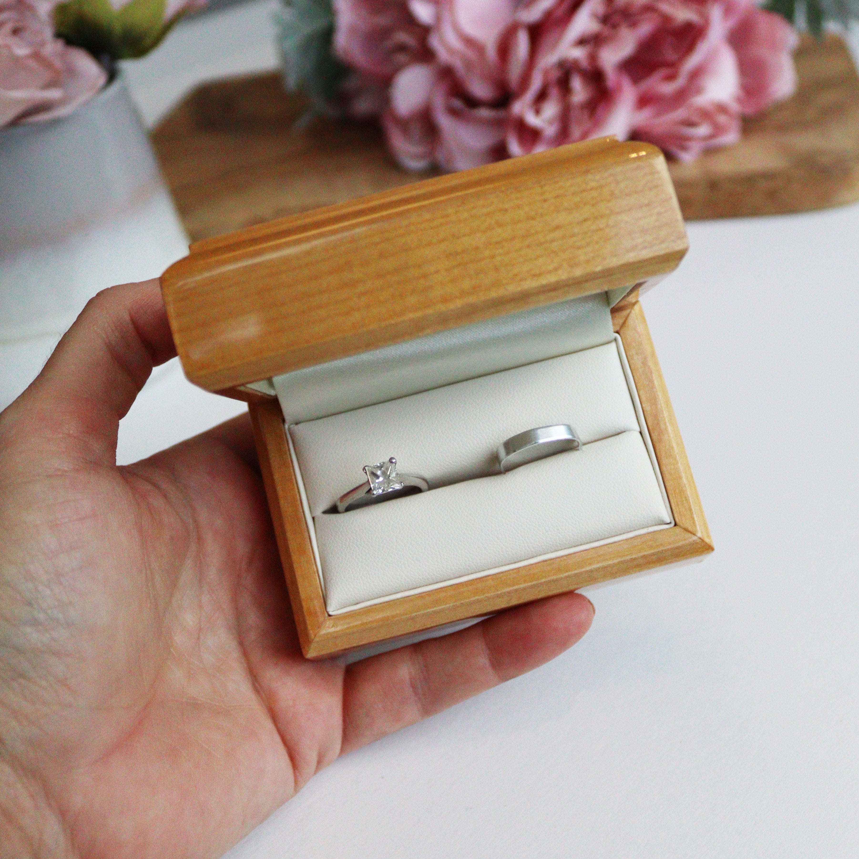 Personalised Double Wedding Ring Box