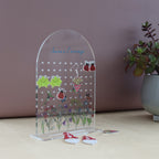 personalised acrylic earring holder can hold 50 sets of earrings