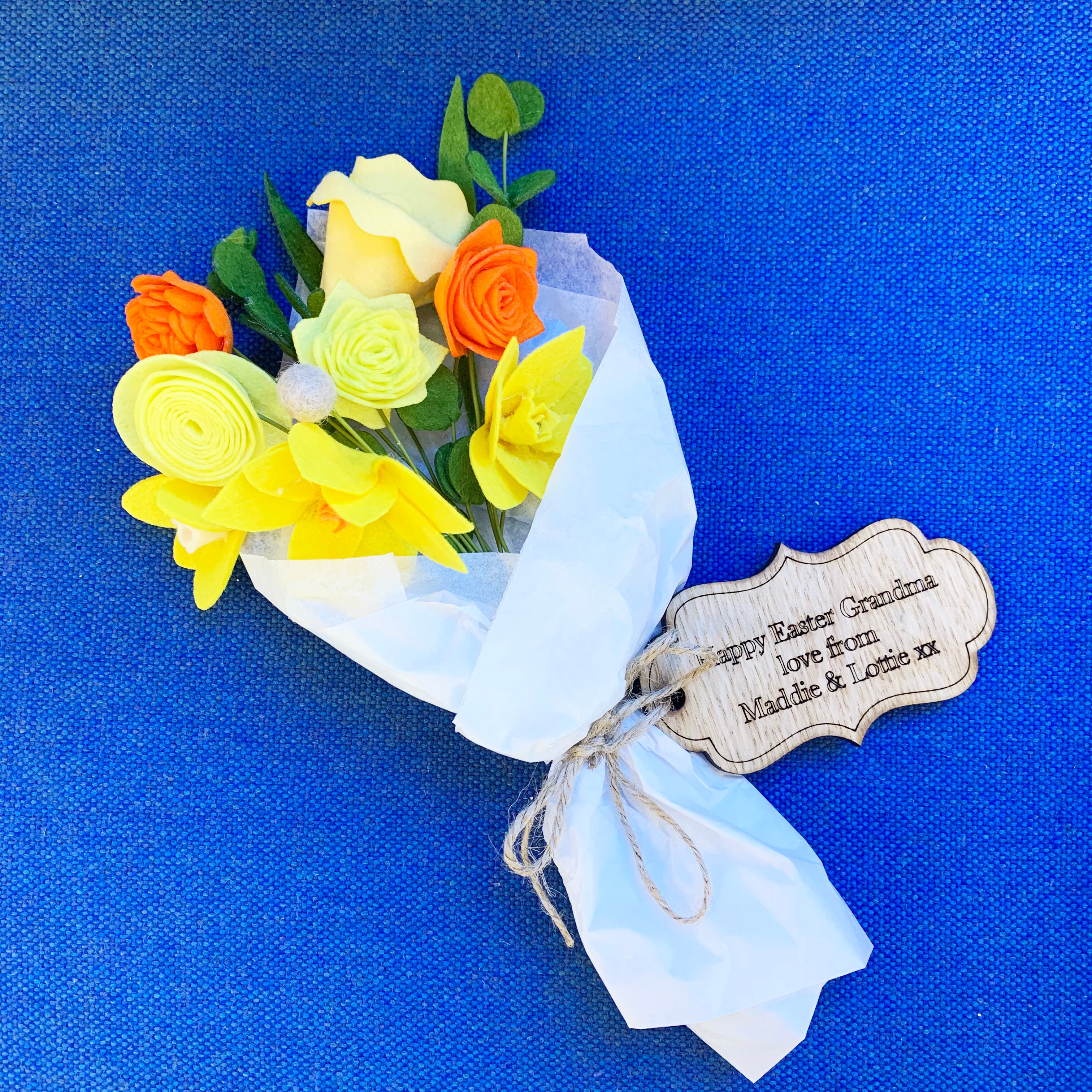 Personalised Easter Felt Flower Bouquet