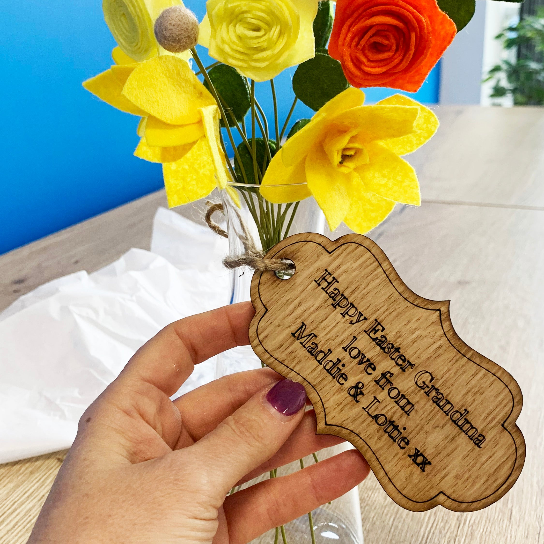 Personalised Easter Felt Flower Bouquet