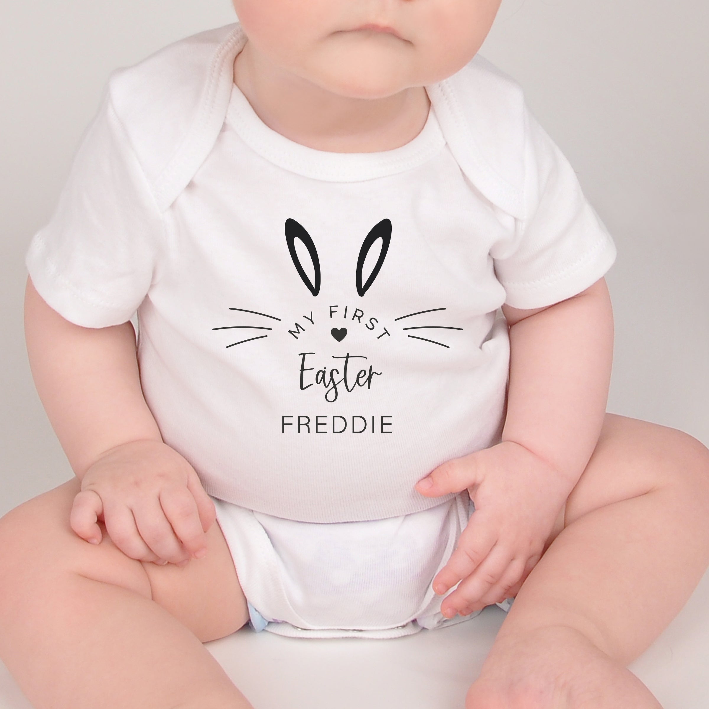 Unique First Easter outfit for babies, personalised Easter bodysuit.