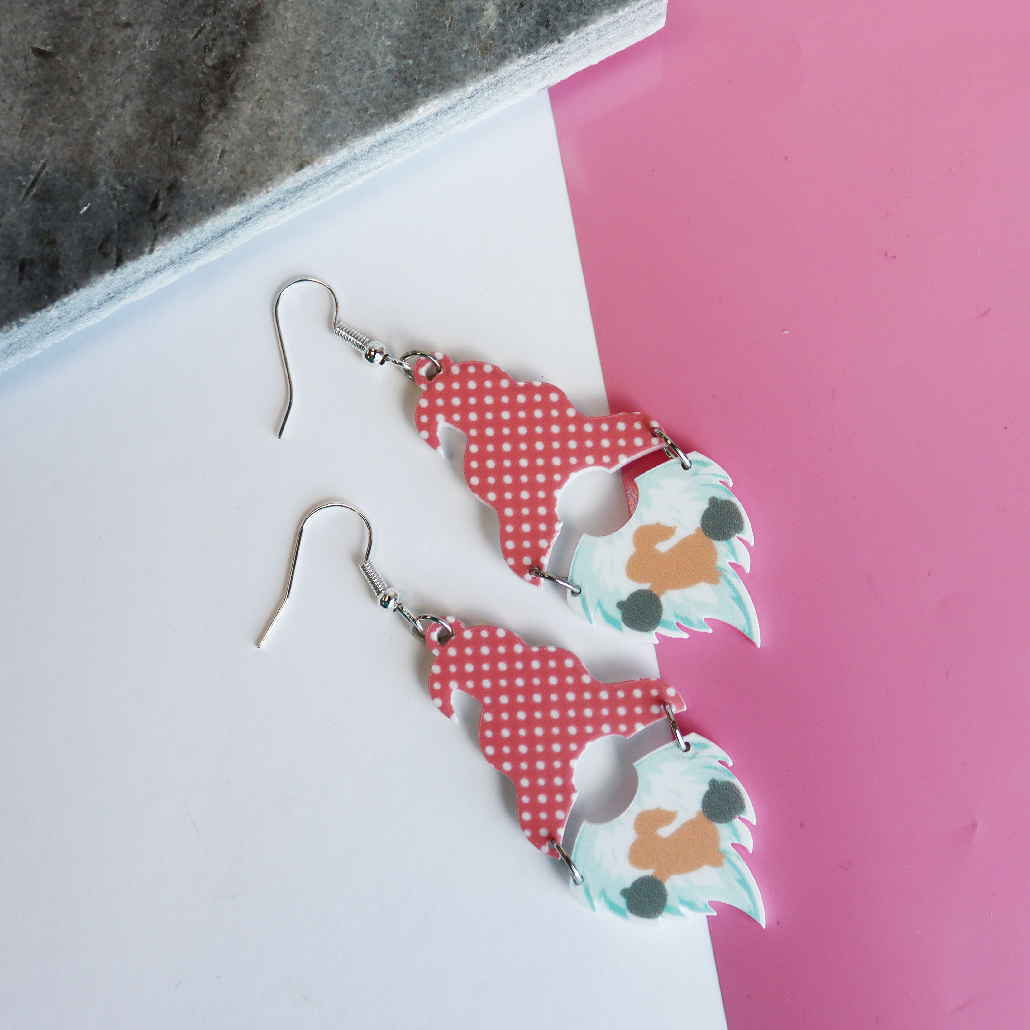 easter gonk acrylic earrings