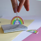 easter pastel rainbow acrylic earrings