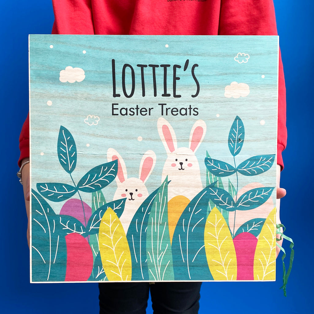 Personalised Printed Wooden Easter Treat Box