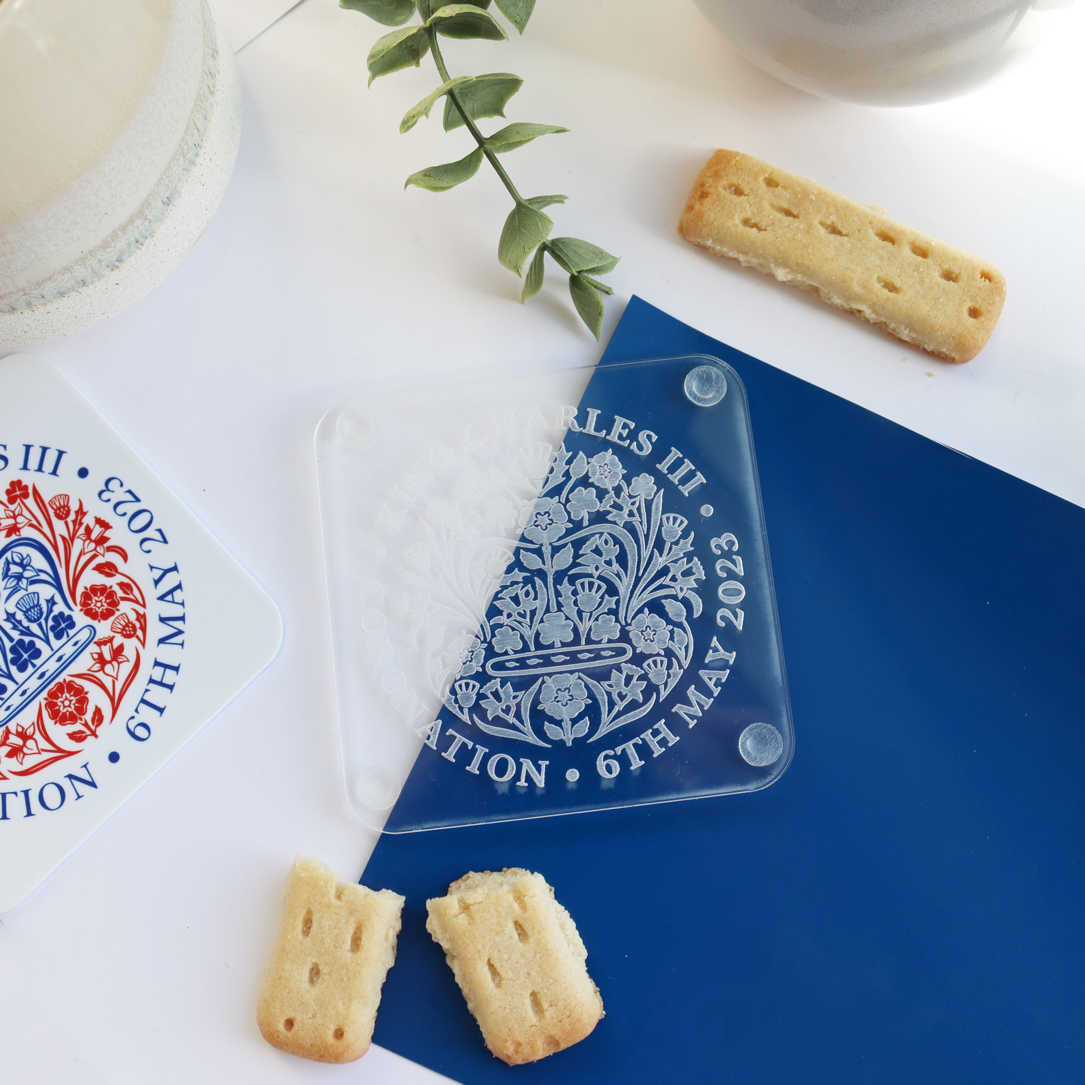 engraved acrylic coronation coaster