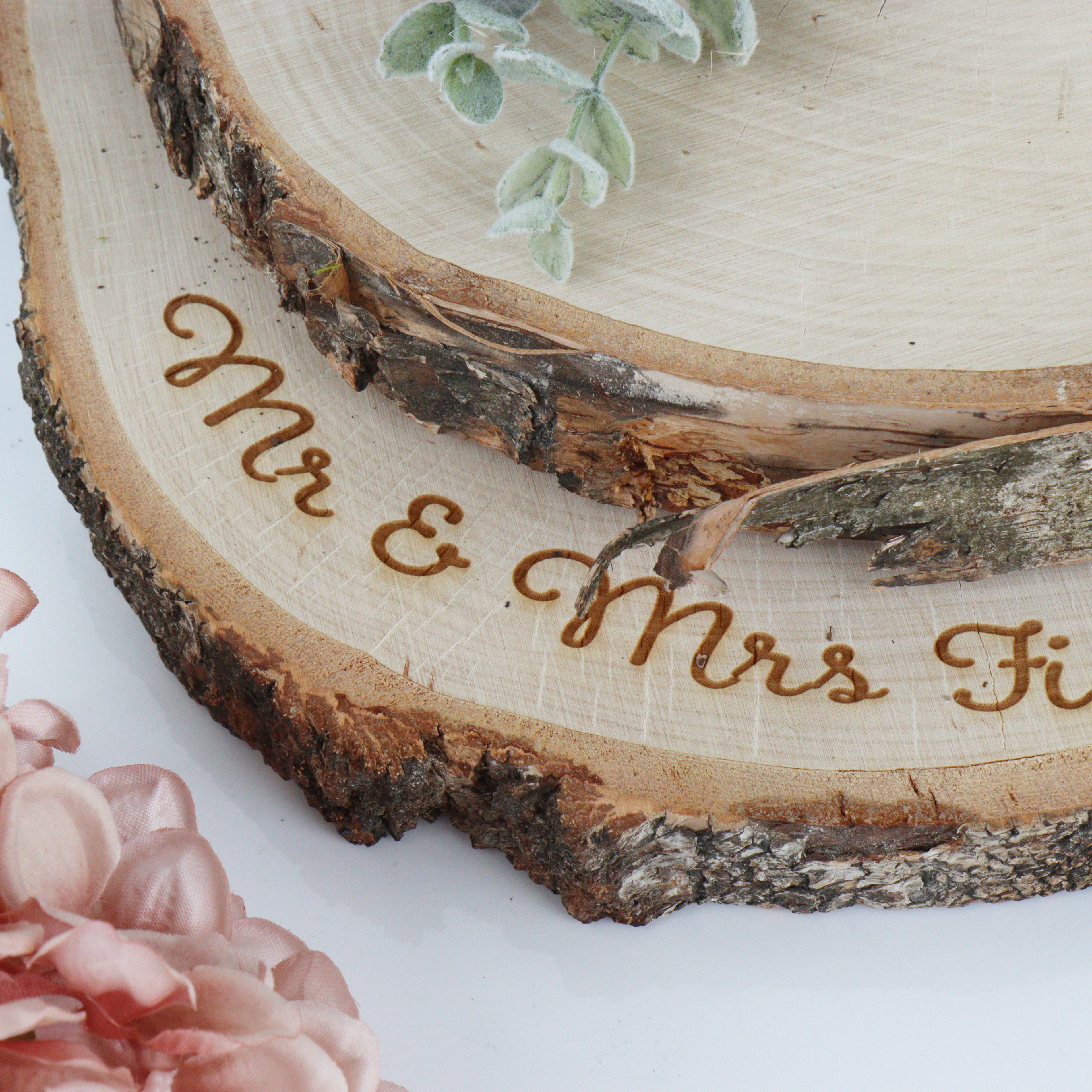 Personalised Natural Birch Log Cake Stand