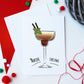 Pack Of 10 Cocktail Christmas Cards