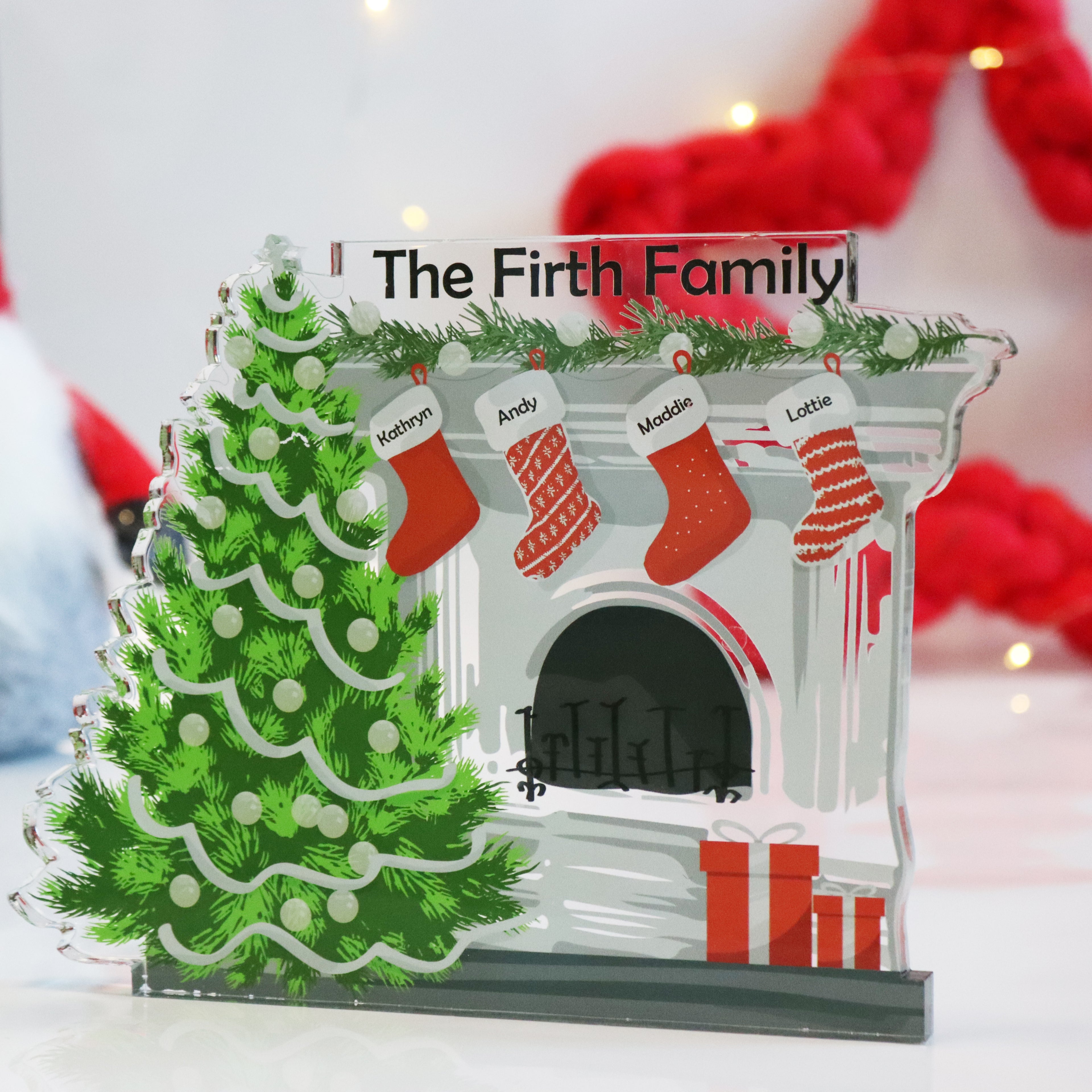Personalised Family Christmas Fireplace Ornament