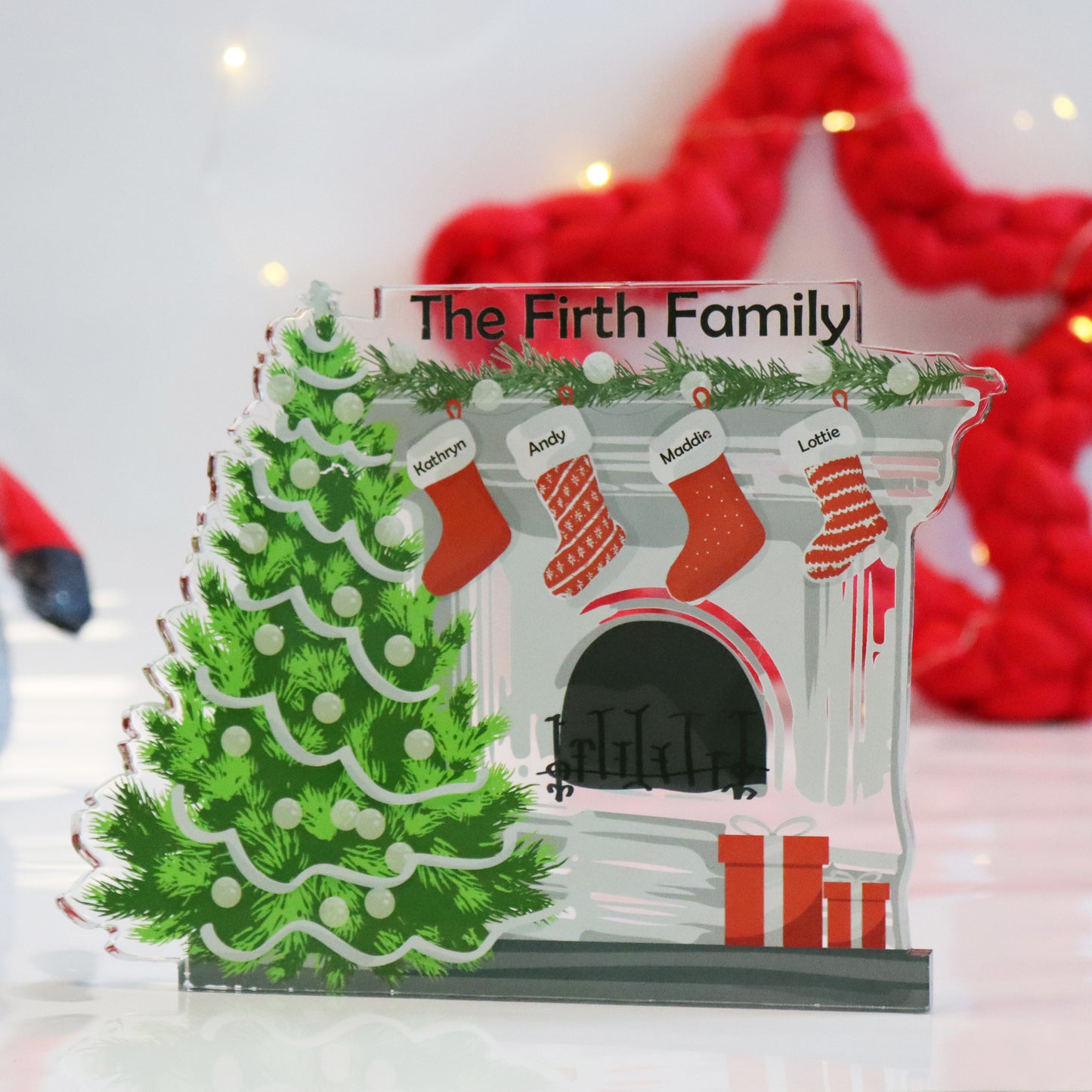 Personalised Family Christmas Fireplace Ornament