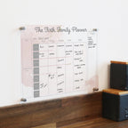 family planner meal planner wipe clean wall planner for family activities weekly gold and rose