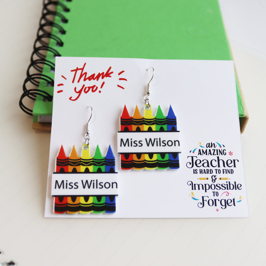 Personalised Teacher Earrings