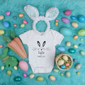 Personalised Easter baby grow with cute bunny design for First Easter.