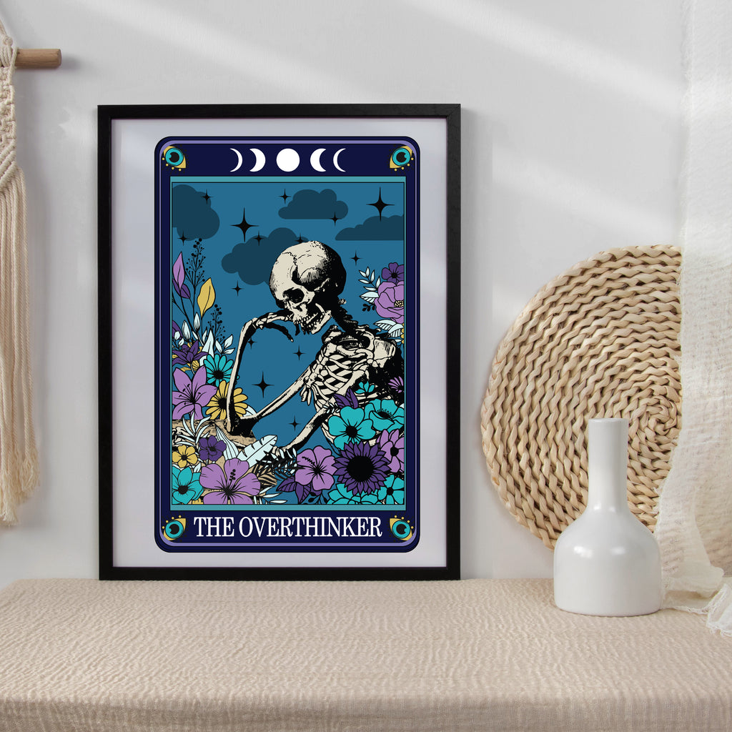 Tarot Style Typographical Print The Overthinker