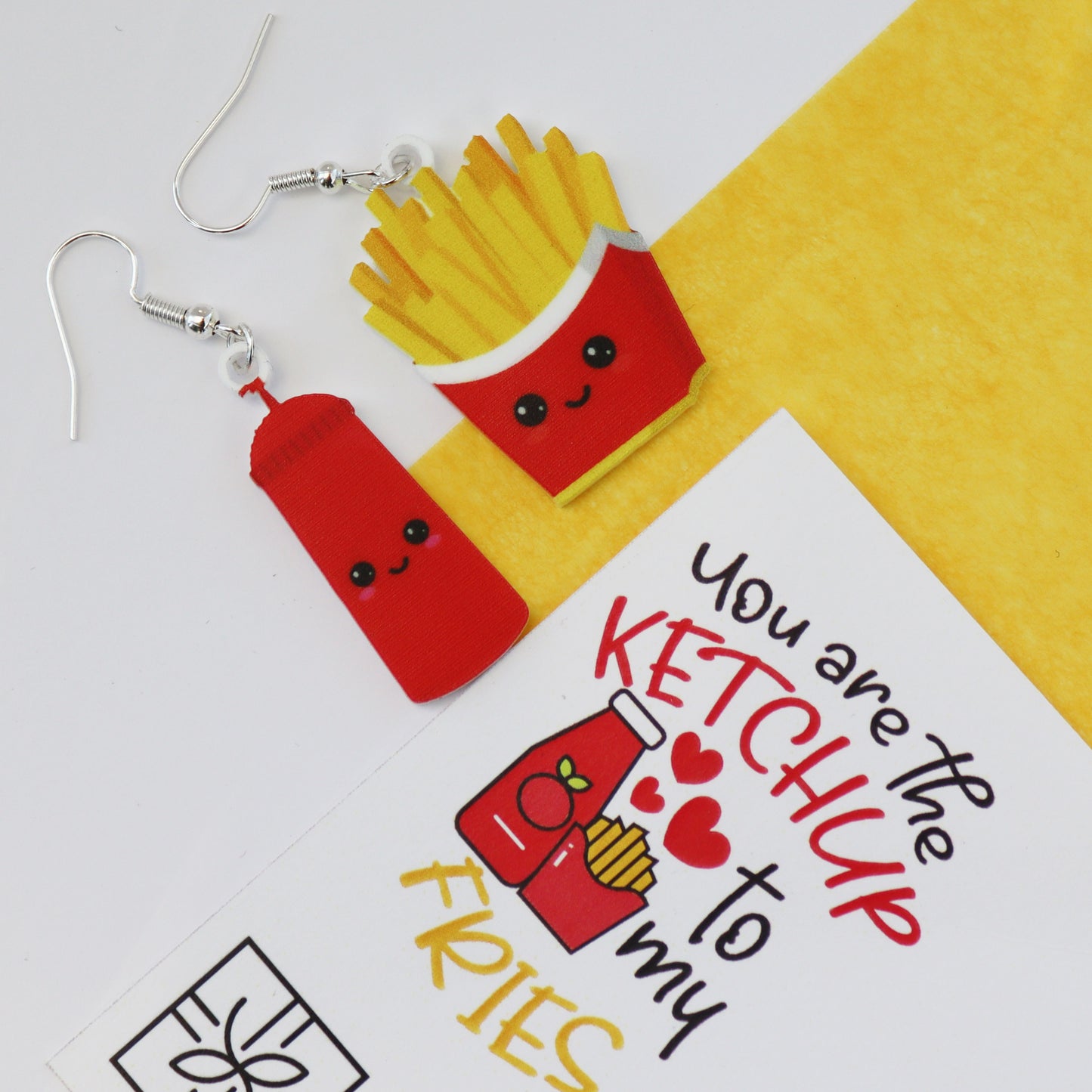 funny acrylic set earrings for best friend you are the ketchup to my fries love earrings for girlfriend