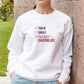 Ladies casual white sweatshirt with check list design for single ladies