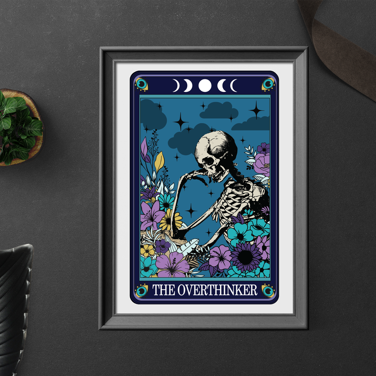 Tarot Style Typographical Print The Overthinker