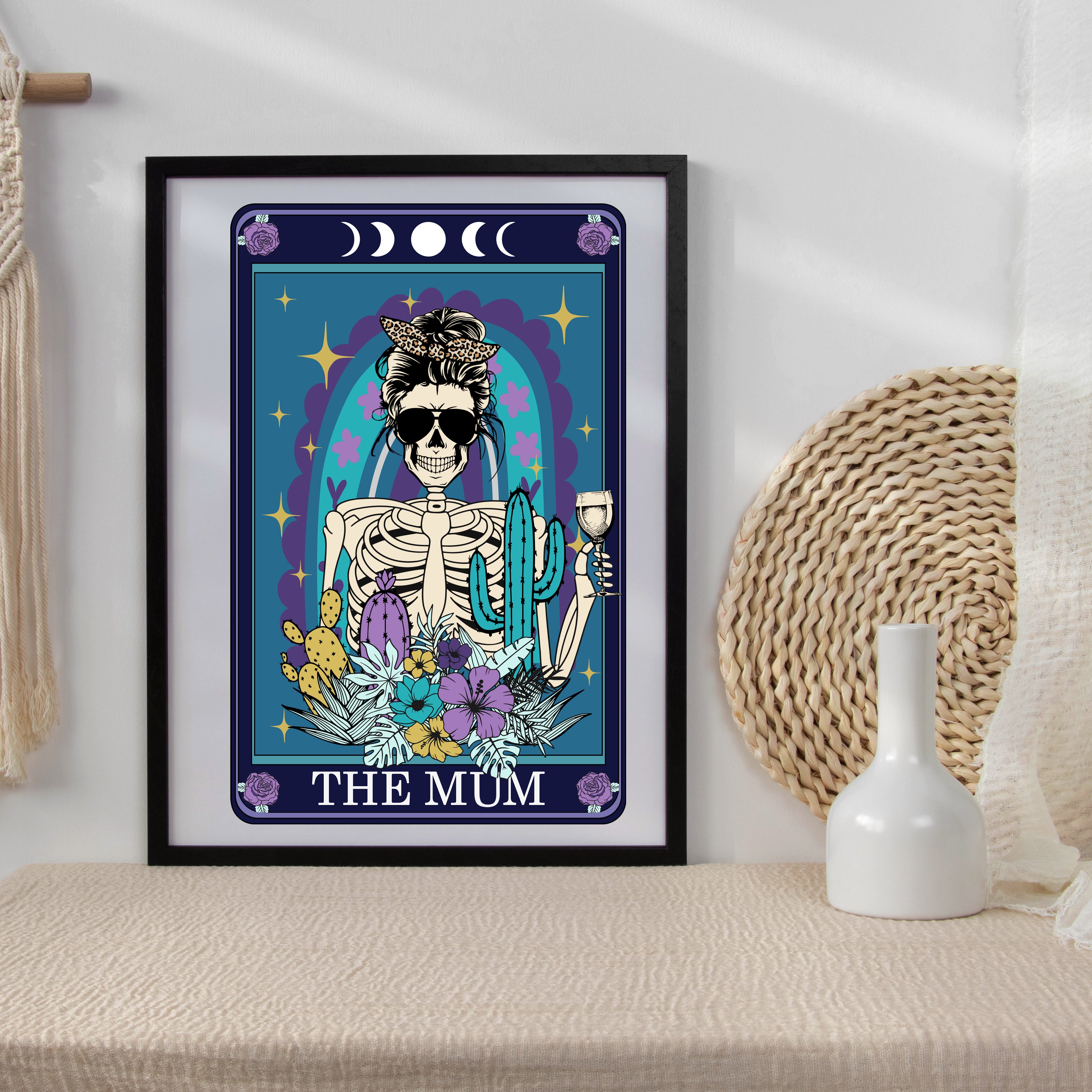 Tarot Style Wine Mum Funny Typographical Print