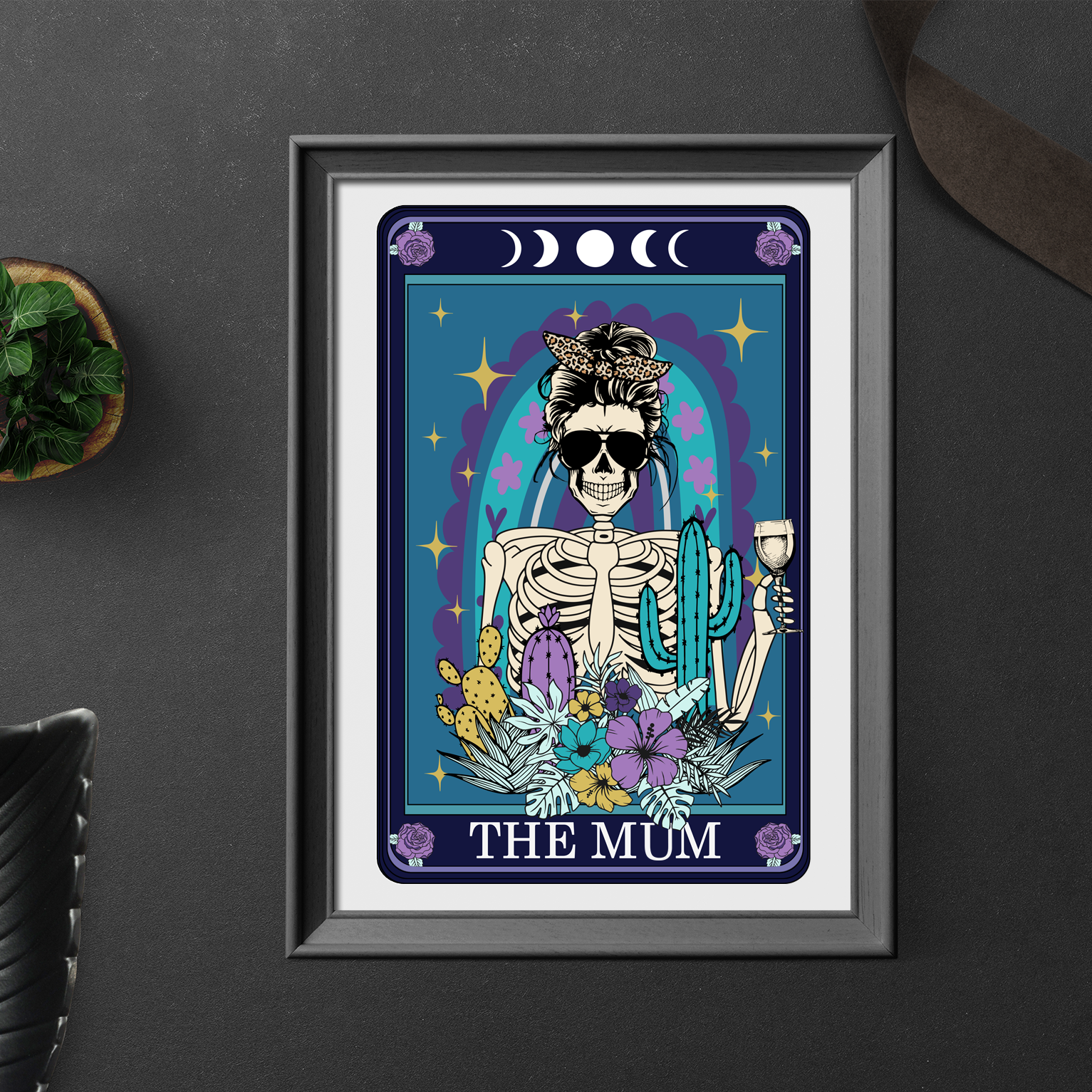 Tarot Style Wine Mum Funny Typographical Print