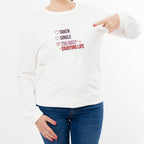 Soft white sweatshirt with funny anti valentine's design