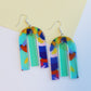 geometric shape printed acrylic statement earrings modern fashion jewellery