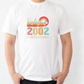 White t-shirt with retro 'Vintage 2002 Limited Edition' 21st birthday design