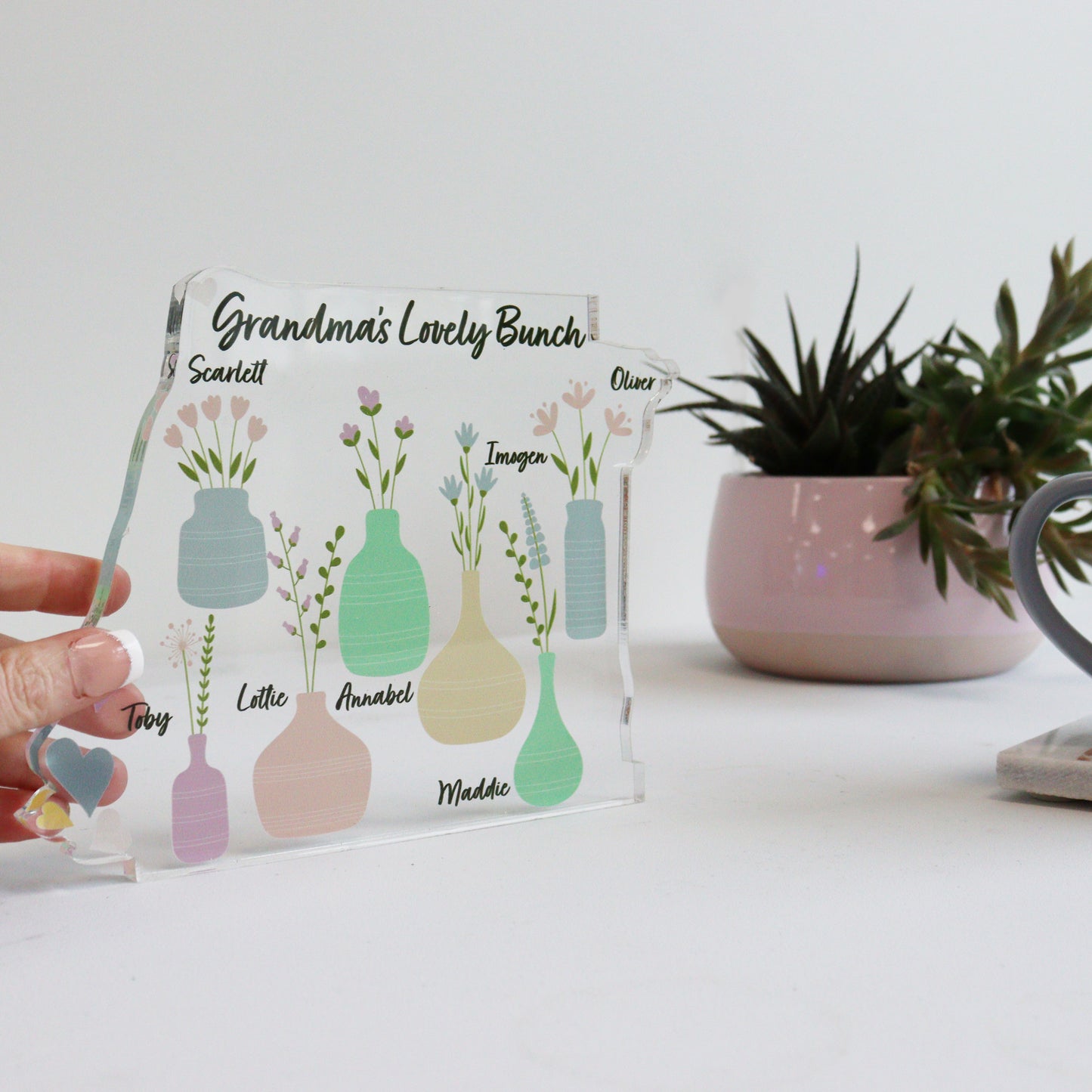 Personalised Family Bunch Print On Acrylic Block