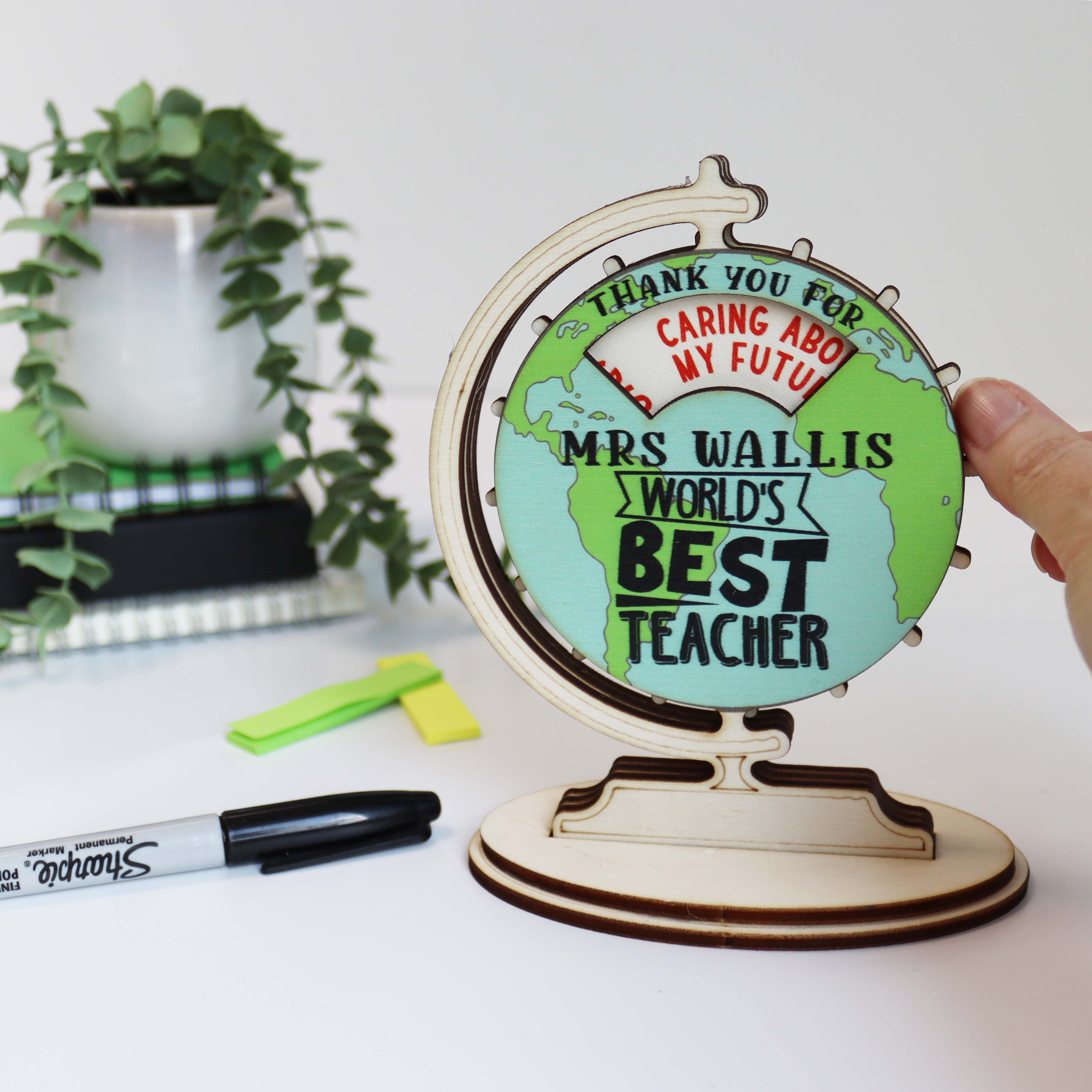 Personalised Wooden Keepsake Best Teacher Card