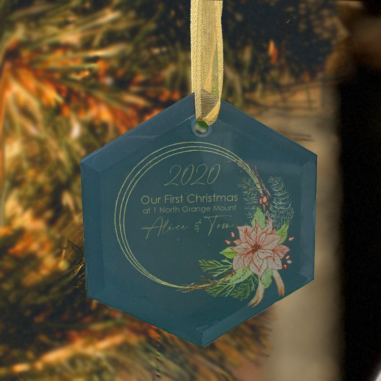 Personalised Modern Christmas First Home Bauble