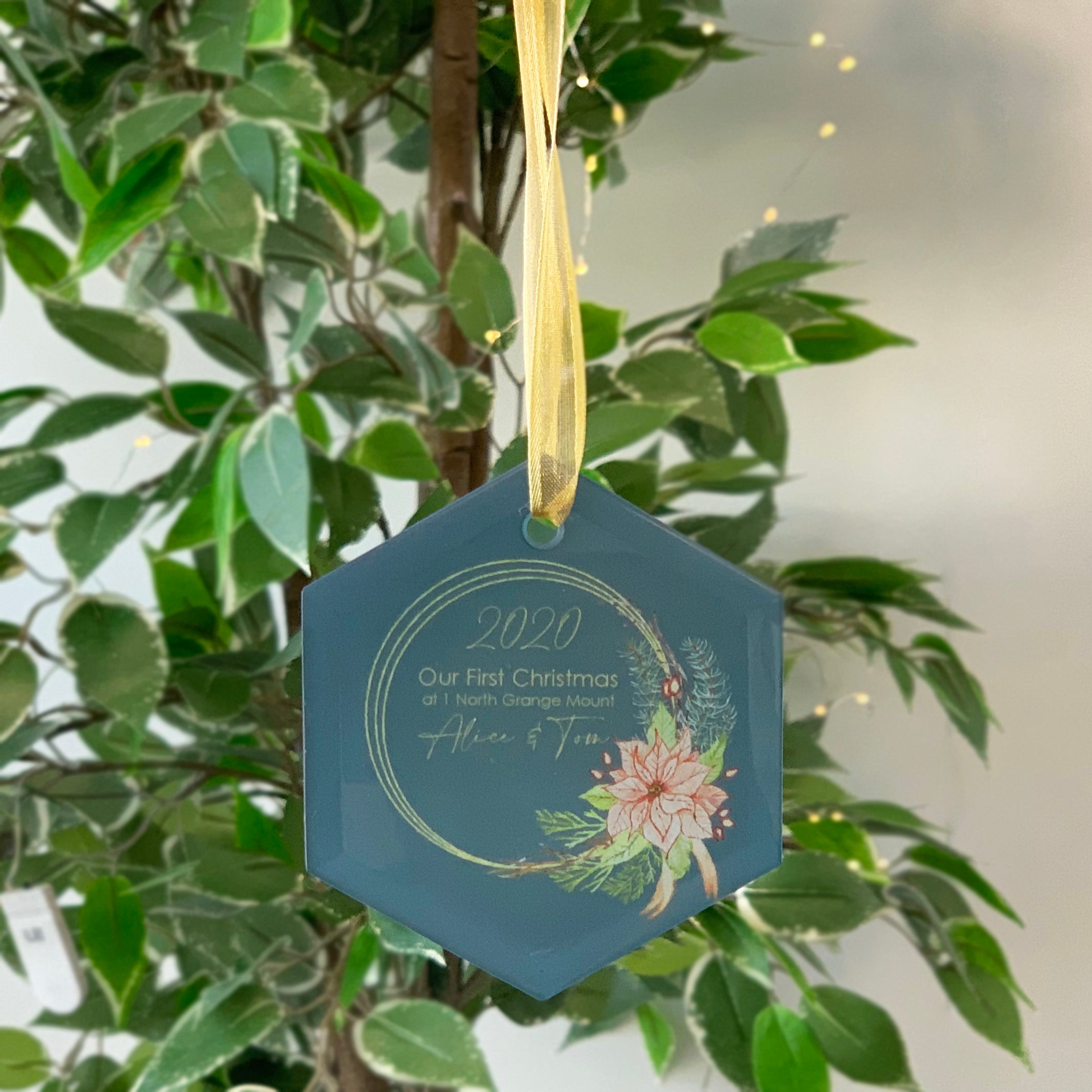 Personalised Modern Christmas First Home Bauble