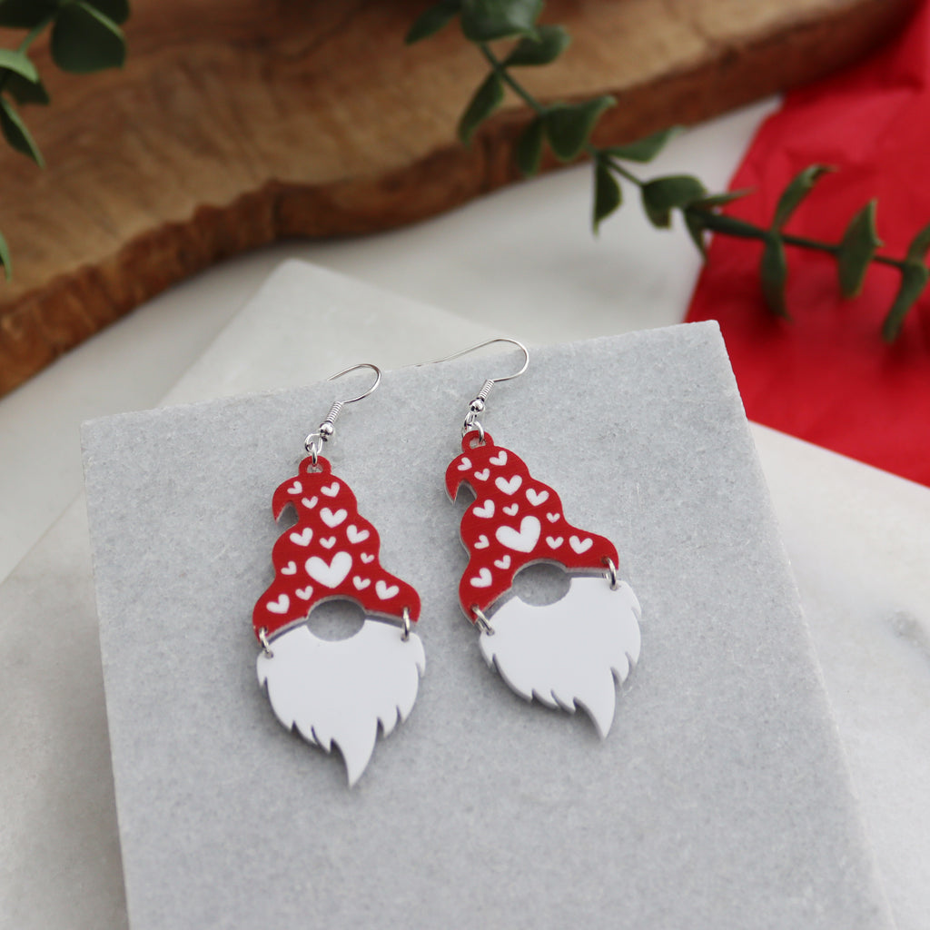 Gnome Valentine Love Earrings