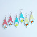 gnome gonk fun acrylic easter earrings