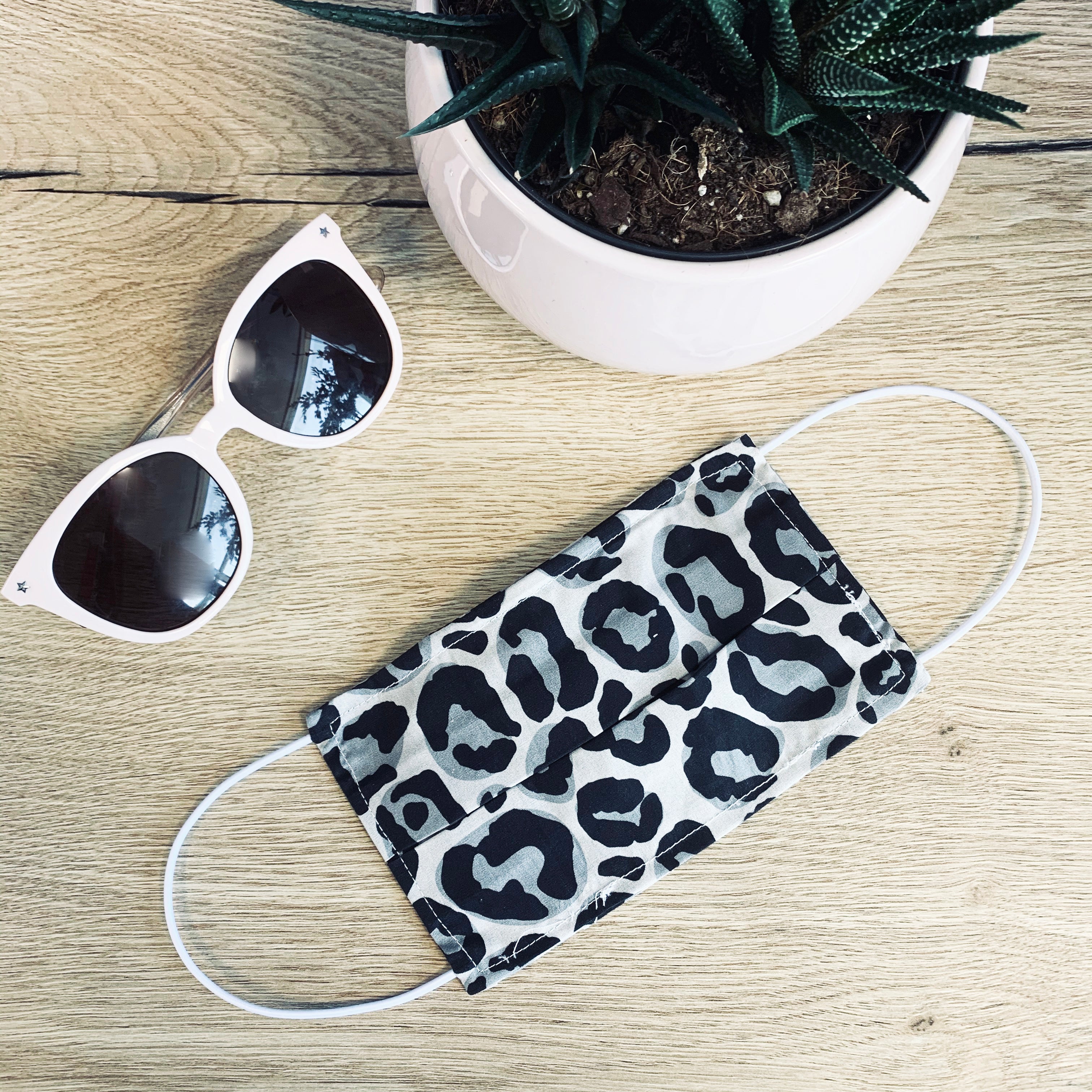 Pack Of Two Leopard Print 100% Cotton Facemask